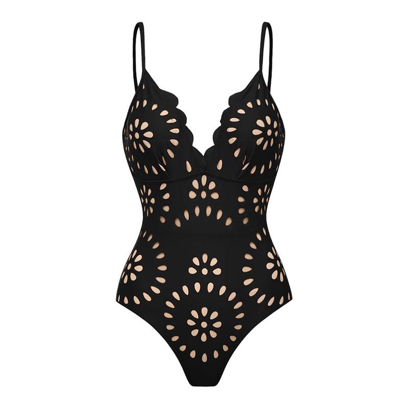 Lunimo® Flower Hollow One Piece Swimsuit and Skirt