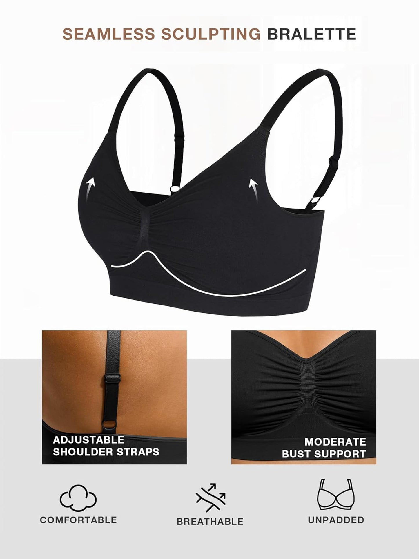 Lunimo Smooth Seamless Comfort Wireless Bra